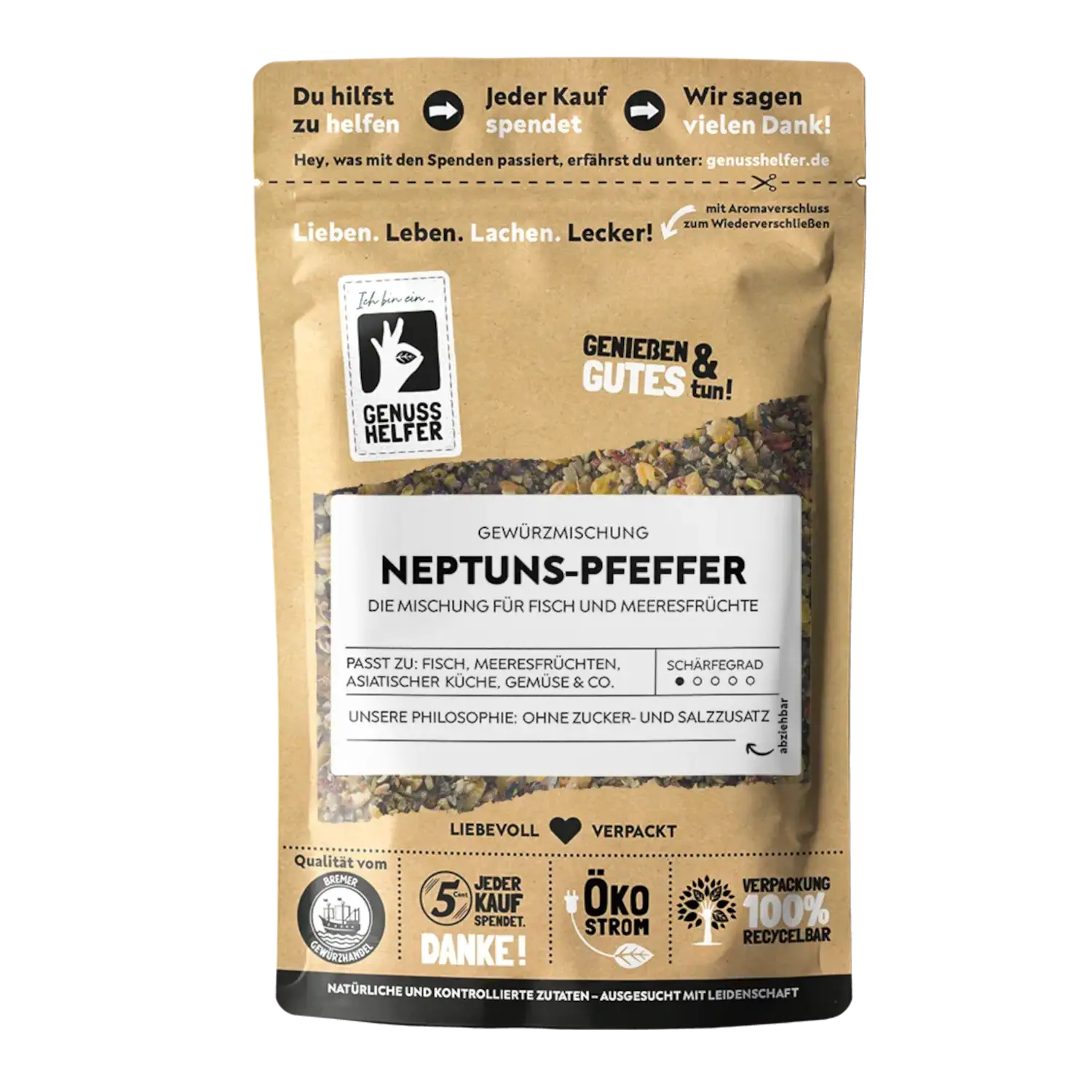 Neptuns - Pfeffer geschrotet 50g